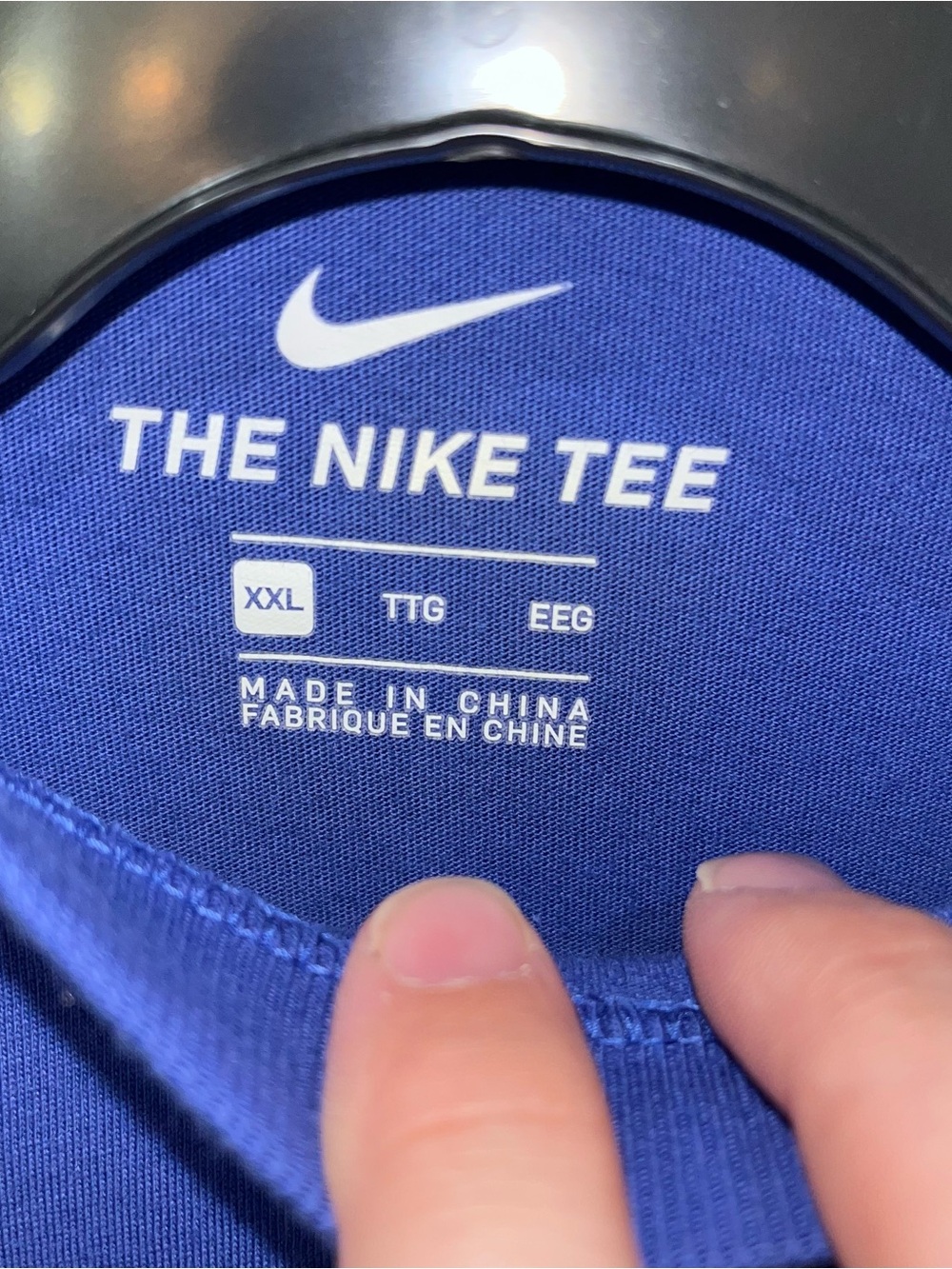 GUC XXL Nike Men's Royal Blue Embroidered Swoosh Short Sleeve Tee 100% Cotton - Picture 5 of 6